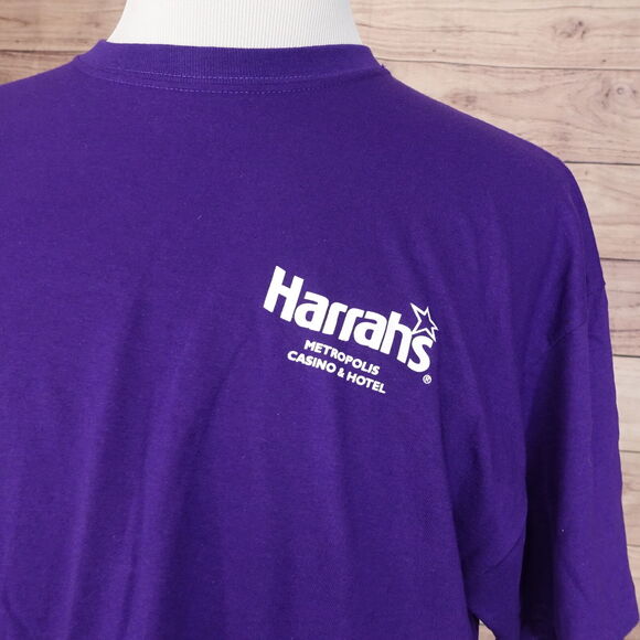 HARRAH'S METROPOLIS ILLINOIS CASINO & HOTEL PURPLE T-SHIRT SIZE XL - Picture 4 of 6